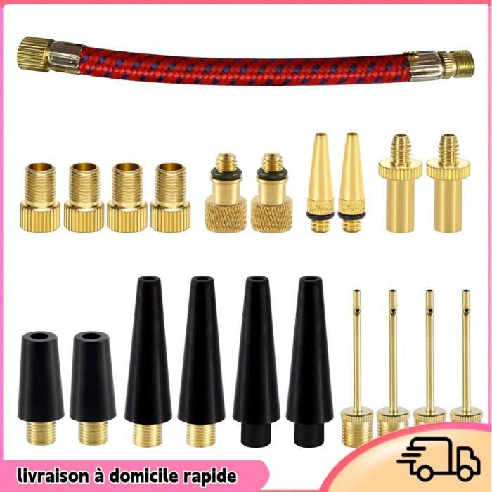 Kit dadaptateur de soupape 21PCS Adaptateur de soupape en laiton DV AV SV Set Pump Pump Aigned Adapters Adapters for Inflation