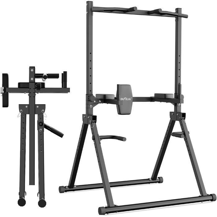 Station De Traction Et Dips Sogesfurniture – Hauteur Réglable 165-210 Cm, Multifonction, Charge Max 272 Kg