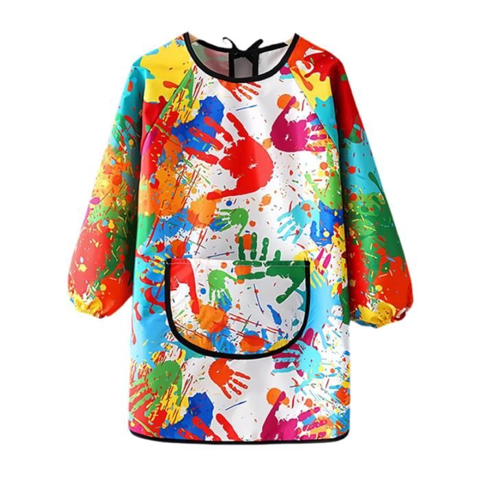 Tablier Pratique Enfant Tablier École Fille Siggi - Taille 6 Ans - Bleu - 65% Polyester 35% Coton - Avec Poches Vêtement Enfant