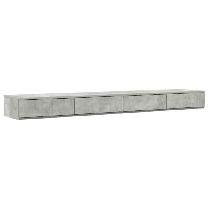 JILLS - (1 PC)Armoire de chevet Tiroirs de lit avec tiroir Gris béton 180x36.5x16.5cm OCT22636131