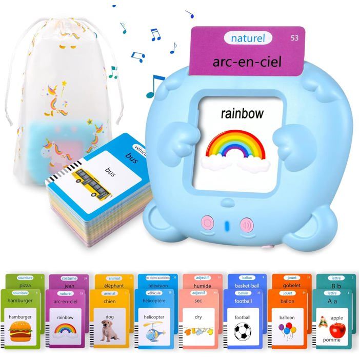 Cbx Cartes flash parlantes, 510 mots en français et en anglais, jeu éducatif Cbx Cartes flash parlantes, 510 mots en français et en anglais, jeu éducatif