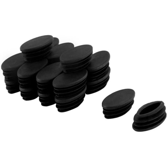 Embout de protection pour meuble - OKZ - Lot 20 - Ovale - 20x40 mm - Noir