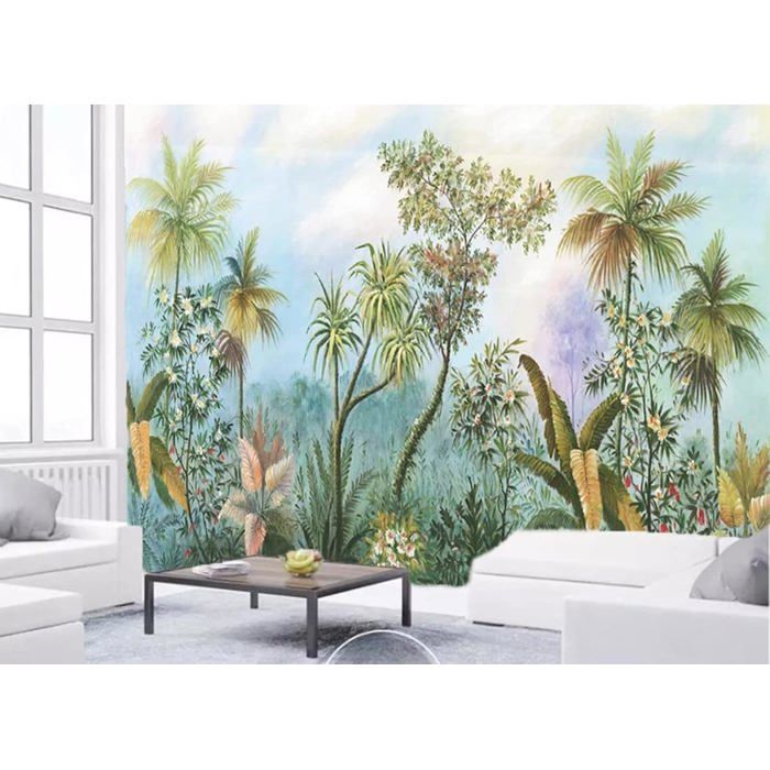 Papier Peint Panoramique Plante Tropicale Fleur De Jungle 3D Poster ...