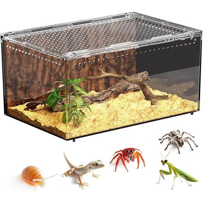 Comparer les prix de Terrarium pour Les Araignées - Terrarium en Acrylique pour Reptiles - pour Les Geckospour Les Geckos Les Serpents Taille moyenne