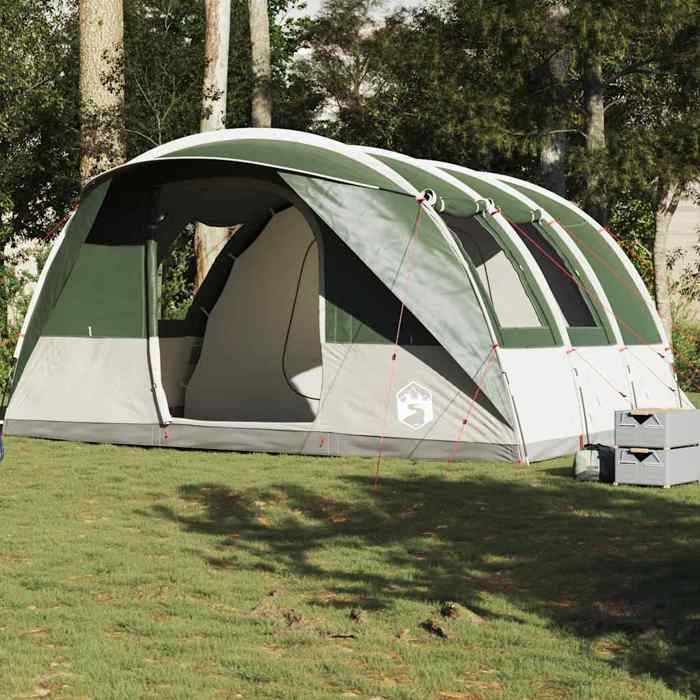 Tente de camping tunnel - vidaXL - 5 personnes - Imperméable - 486x320x210 cm - 2 chambres - 1 porte - 4 fenêtres