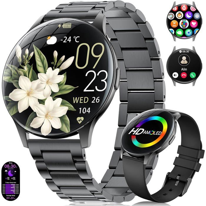 Montre Connectée Femme 2025 Avec Appels - 7 99 Mm Smartwatch Élégante Ultra-Mince Avec Écran Hd Always-On 1 43 Pouces Ip67[YC514]