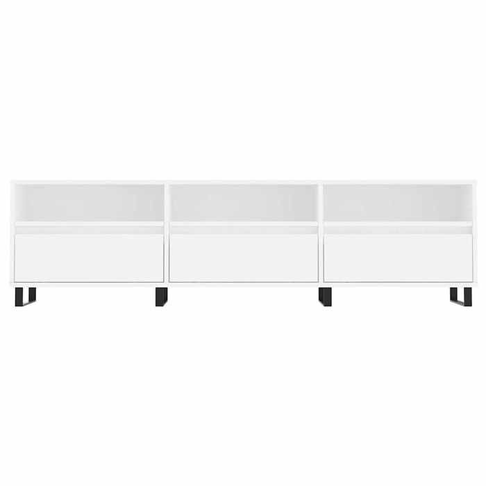 NEUF Armoire TV - Blanc - Meuble TV - TABLE TV - blanc 150x30x445 cm - bois dingénierie TT4420
