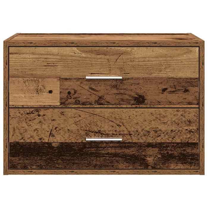 Moderne Armoire avec 2 tiroirs BURKE buffet salon vieux bois 60x31x40 cm bois dingénierie AA3375
