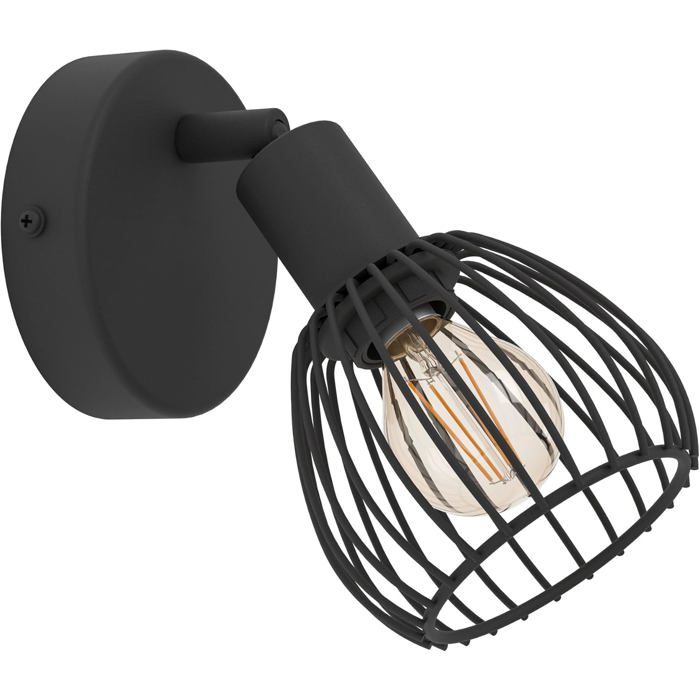 EGLO Applique Murale intérieure Sonnino Lampe Murale avec Spot orientable Spot Mural Industriel en métal Noir éclairgae