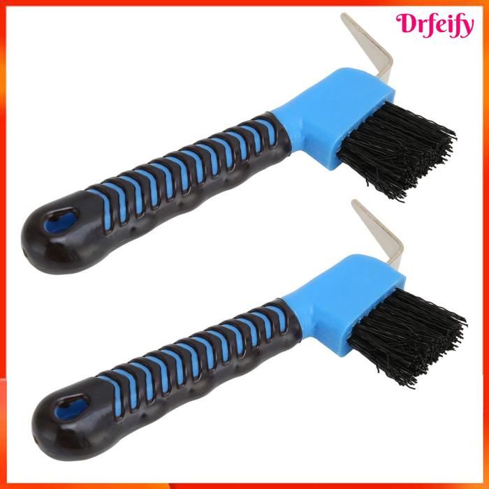 Brosse à sabot de cheval - AKOZON - kit 2 pièces - 2 en 1 - crochet acier - poignée caoutchouc