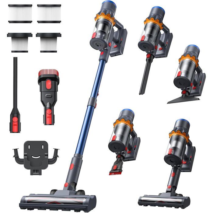 Aspirateur balai sans fil - SVATV - 58000 Pa - Écran tactile - Brosse anti enmêlement - LED - Filtre HEPA - Svatv