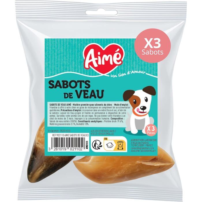 Meilleurs prix pour Aimé - Sabot de Veau pour Chien - Friandise pour Chien Saine x3