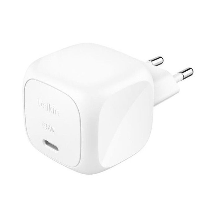 Chargeur secteur - BELKIN - 65W USB-C - Power Delivery (PD) - PPS - Compact blanc
