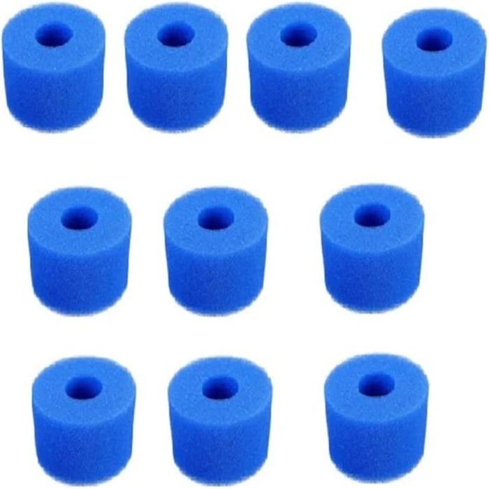 Filtres en mousse pour piscine type S1 lot de 10 cartouches réutilisables et lavables compatibles Intex S1 aquarium spa et bain