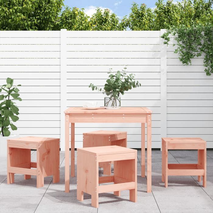 VIDAXL Ensemble Table avec chaises jardin (5 pcs) - ANTI-UV - bois massif Douglas 82.5x82.5x76 cm M1793
