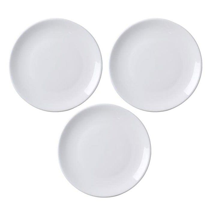 Assiettes plates - SONGHUI - Design minimaliste - Porcelaine tendre 15 cm - Lot de 3 - Empilables lave-vaisselle