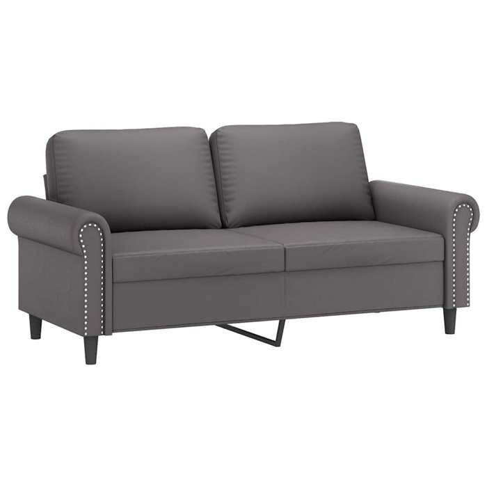 Canapé à 2 Places Gris 172 x 77 x 80 cm en mousse avec accoudoirs oreillers inclus et entretien facile pour Salon 788852