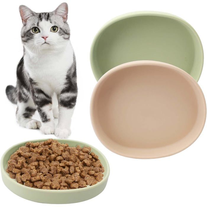 2Pcs Gamelles Pour Chien Et Chat En Silicone-Antidérapantes Multi-Usages Pour Eau Et Nourriture-Éviter Les Blessures Au Cou [EC169]
