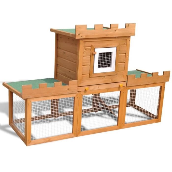 Clapier - XIJ - 7544796462367 - Bois de sapin - 2 niveaux - Résistant aux intempéries