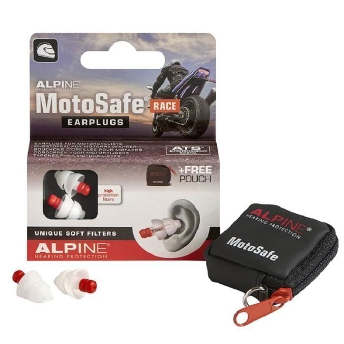 Alpine MotoSafe Race - Bouchons d'oreilles uniques pour motocyclistes