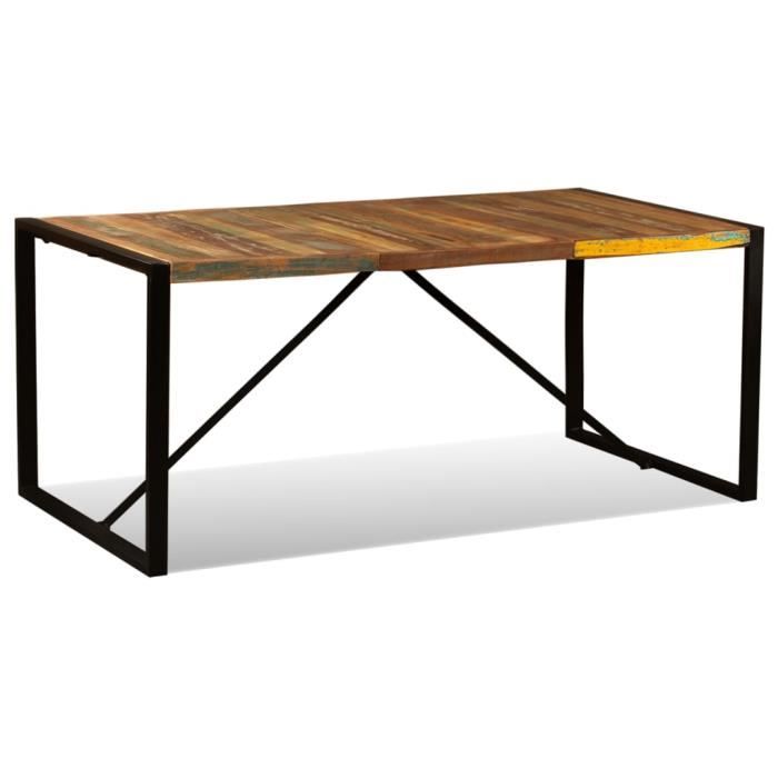 ayhao2 table de salle à manger bois de récupération massif 180 cm ab243999 60299
