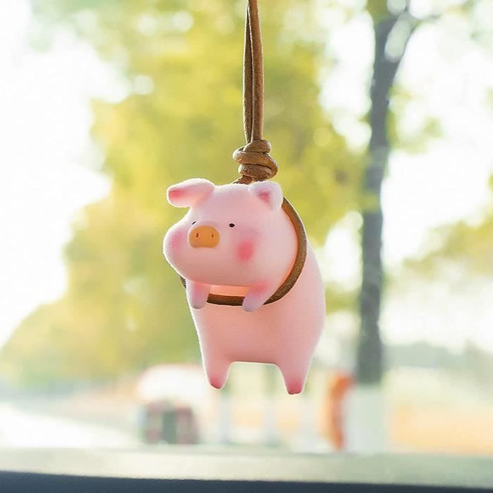 Pendentif Voiture Fleur Crocheté Main - Décoration Rétroviseur Intérieur Style Bohème Rose - 41 Cm