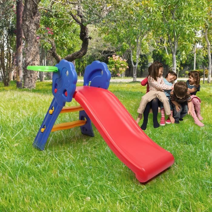 Petit toboggan pliable multifonction pour enfants, toboggan en plastique,  jouets d'intérieur et d'extérieur, jeu