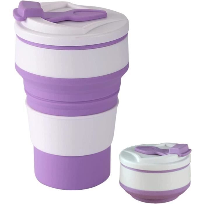 Gobelet Pliable En Silicone 200 Ml - Avec Couvercle Et Sangle - Parfait Pour Voyages, Randonnée Et Pique-nique