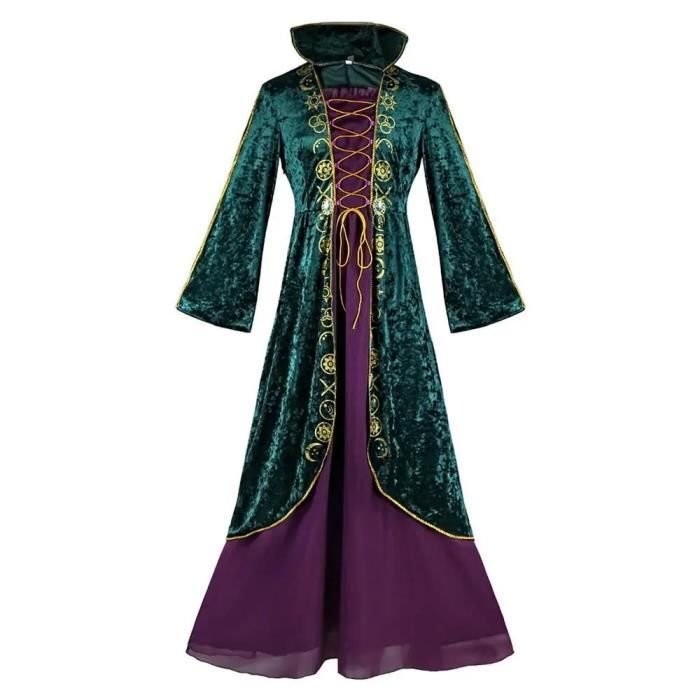 Robe Femme Chic Et Elegant Manche Col Rond Dentelle Imprimée Vintage Sexy Halloween Deguisement