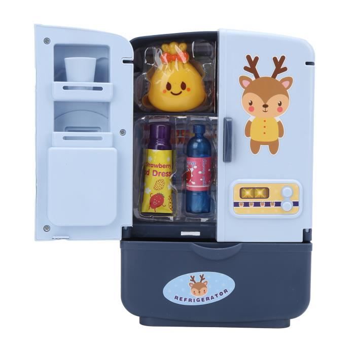 Frigo Jouet Pour Enfants 3 Ans Et + - Avec Glaçons, Sons Réalistes, Ustensiles Et Aliments Jouets (Blanc) - 4