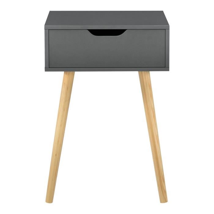 table basse - meuble de salon - design - tiroir pvc - 60 cm gris