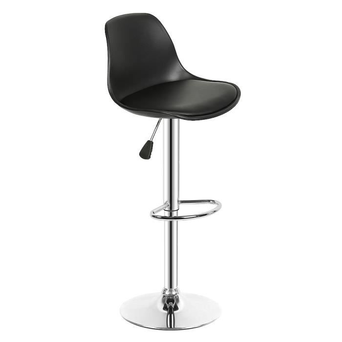 Ensemble de 2 Tabourets de BAR Style Moderne - Noir
