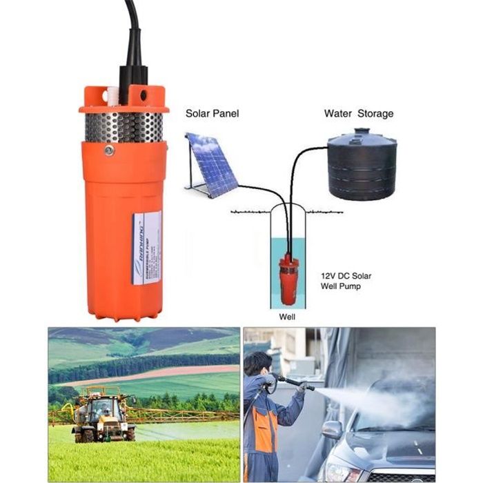 12 12v Pompe Submersible De Puits Profond Pompe à Leau Dc Alimenté Par énergie Solaire Alternative