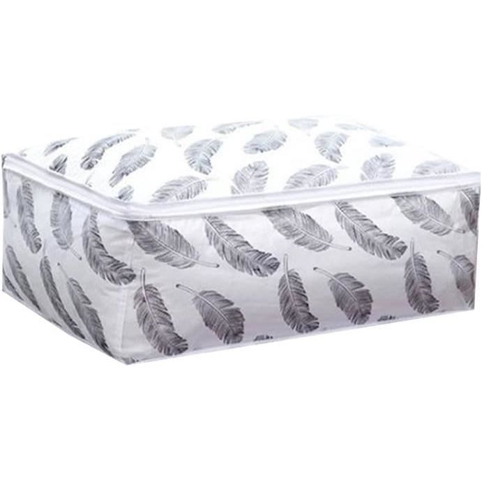 Housse De Rangement Zippée Milky - 70x50x30cm - Pour Couette Ou Vêtements - Blanc Translucide