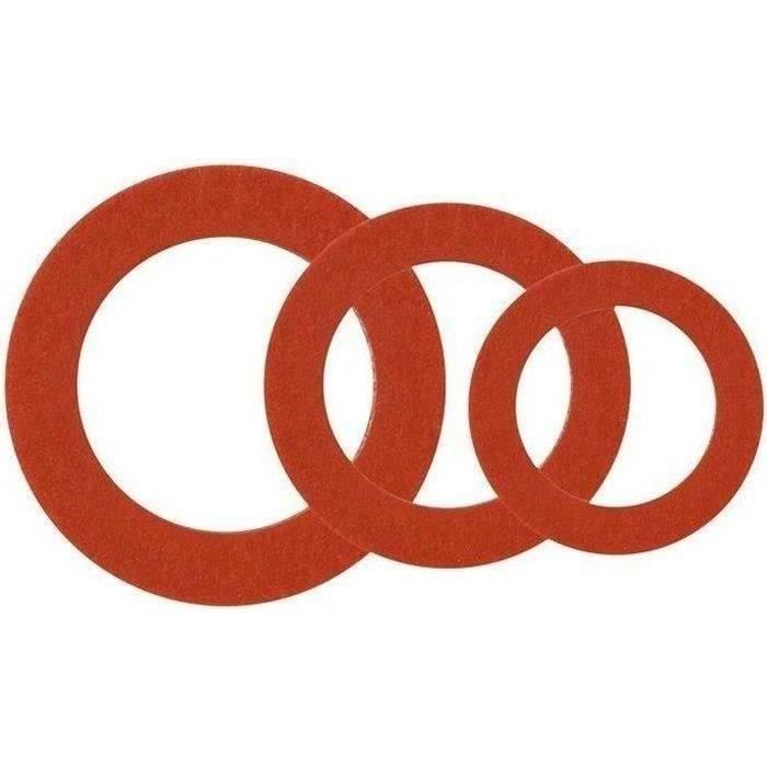 Assortiment Joints Fibre Rouge Eau Chaude / Eau Froide 5 joints 12x17 + 5 joints 15x21 + 5 joints 20