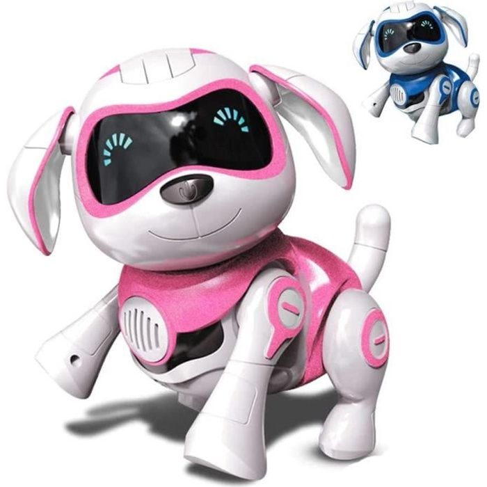 Chien Robot Rock Chien Jouet Interactif,avec Emotions et Mouvement,Abois et  Jeux avec Son Os,Batterie Rechargeable usb (Rose) - Cdiscount Au quotidien