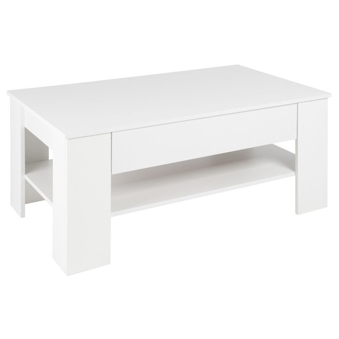 ML DESIGN Table Basse Blanc avec 1 Tiroir et une Étagère 110×65×48 cm Aggloméré Table dAppoint Moderne Table de Salon ML DESIGN Table Basse Blanc avec 1 Tiroir et une Étagère 110×65×48 cm Aggloméré Table dAppoint Moderne Table de Salon