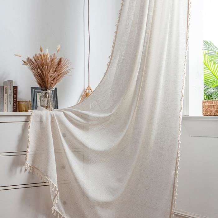 Valance Dentelle Broderie Florale 39x71 Beige - Cantonnière Rideau Poche Tige - Décoration Fenêtre Porte Étagère Armoire