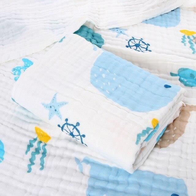 Peignoir De Bain En Gaze De Coton Doux Pour Enfant 6 Couches 105x105cm Pour Bebe Peignoir En Mousseline Couverture Cc Cdiscount Maison