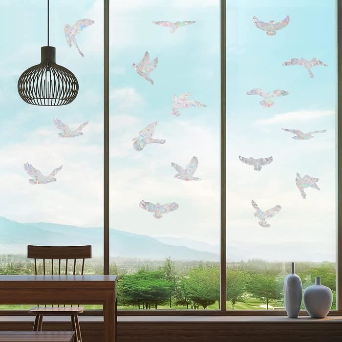 8 Autocollants Fenêtre Motif Oiseau – Déco Murale Amovible – Anti-collision Pour Vitres - 9