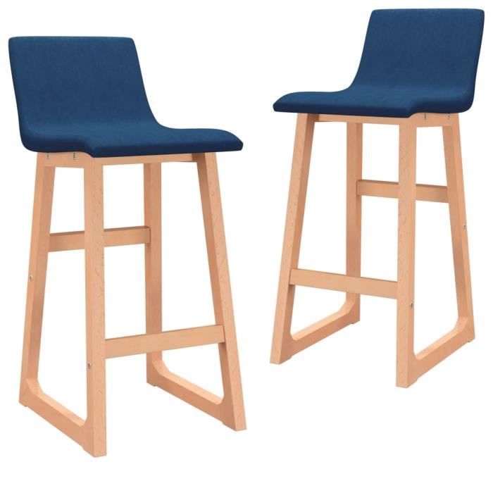 market® lot de 2 tabourets de bar mode fauteuil de bar - tabouret de bureau - bleu tissu 65227