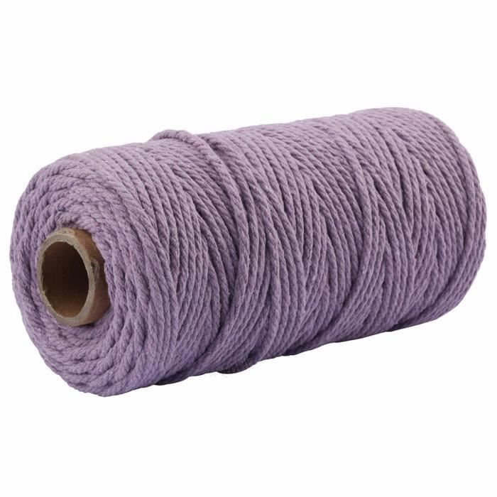 2 Rouleaux Corde En Coton Doux 6mm X 10m Violet - Cordon Torsadé Épais Multifonction Pour Camping Jardinage Nautisme Animaux Escalade