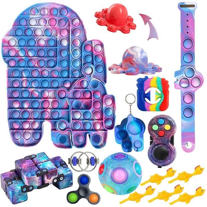 Toys pack pas cher avec pop it simple dimple, popite fijets toys pack, jouet  anti stress pack 16 pièces pour enfants et adultes po - Cdiscount Jeux -  Jouets