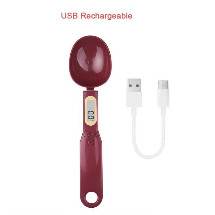 Cuillère Balance Numérique De Cuisine - Pèse De 1g à 800g - Écran LCD, Unités Convertibles (g/ml/tasse) - Pour Aliments Humains Et Animaux - 14