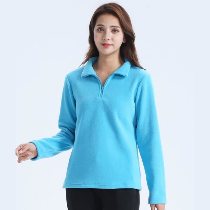 Couleur Femme Bleu taille XL Veste polaire pour homme et femme pull chaud col montant coupe vent hiver p Cdiscount