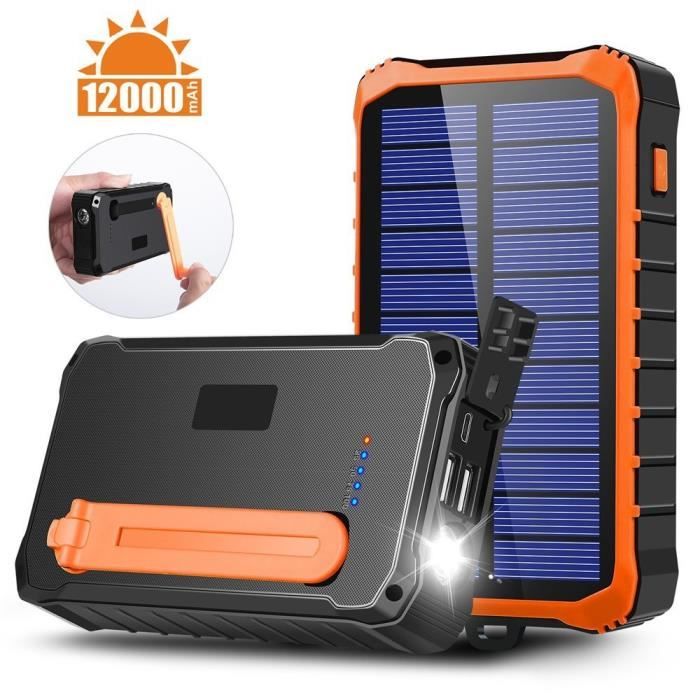 Power Bank Solaire 26800mah 4 Panneaux Etanche 18w Chargeur Solaire 26800mAh - 4 Panneaux - USB-C 18W - Étanche - Torche LED - Randonnée Camping Chargeurs Solaires Pour Téléphones Portables