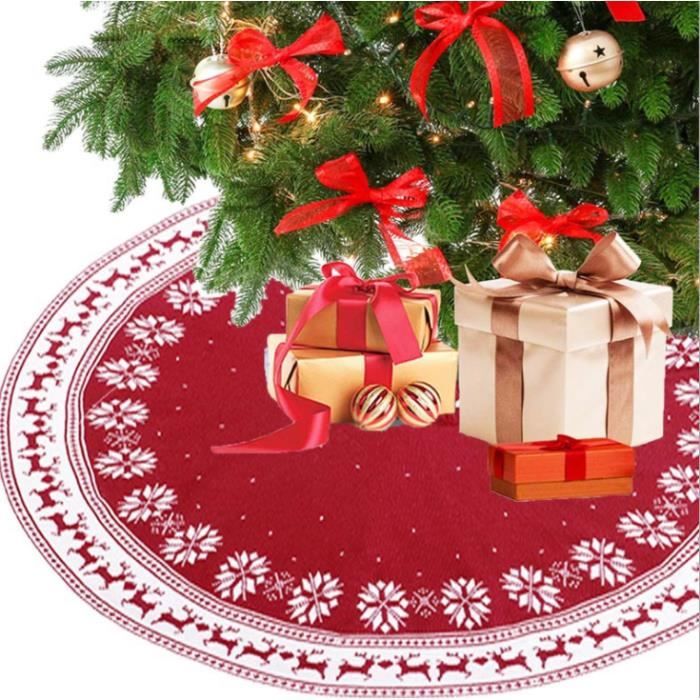 Jupe De Sapin Noël 90cm En Fausse Fourrure Blanche | Tapis Peluche Décoratif Réutilisable Pour Fêtes