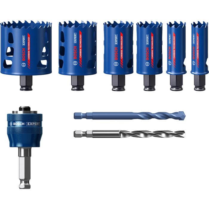 Bosch C scies-trépans tough Material 9 pièces de diamètre 22/25/35/40/51/68mm - EXPERT - 2608900446