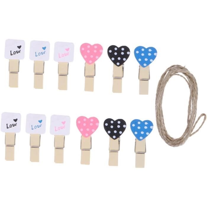 24 Mini Pinces à Linge En Bois Rouge | 2.5x0.3cm | Déco, Guirlandes, Mariage | Lot économique