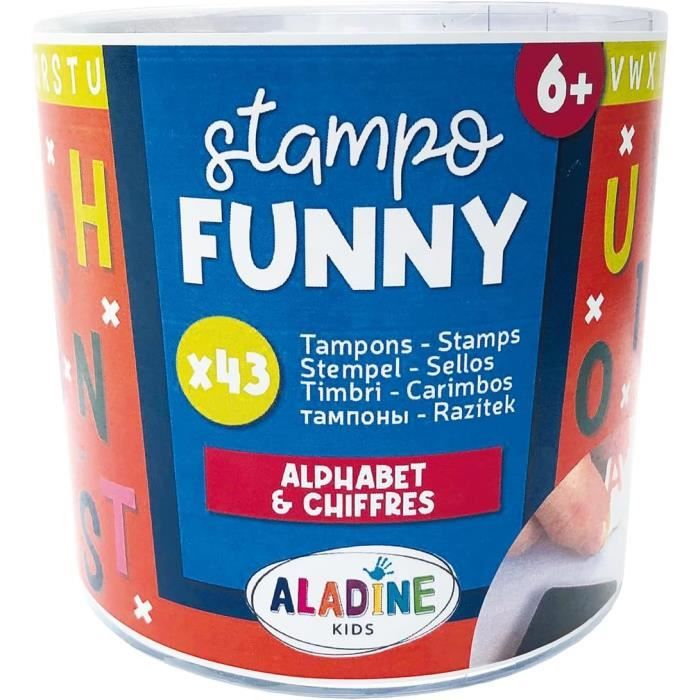 40 Tampons En Bois Lettres Et Chiffres Molain - Avec Encreur - Artisanat Et Scrapbooking
